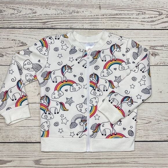 Unicorns and Rainbows Toddler Girl Jacket 3T - Picture 1 of 5
